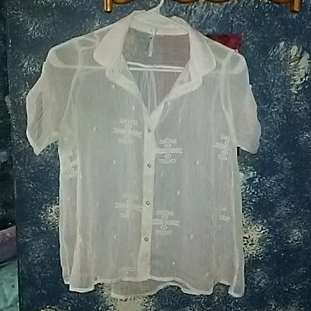 Sheer white blouse